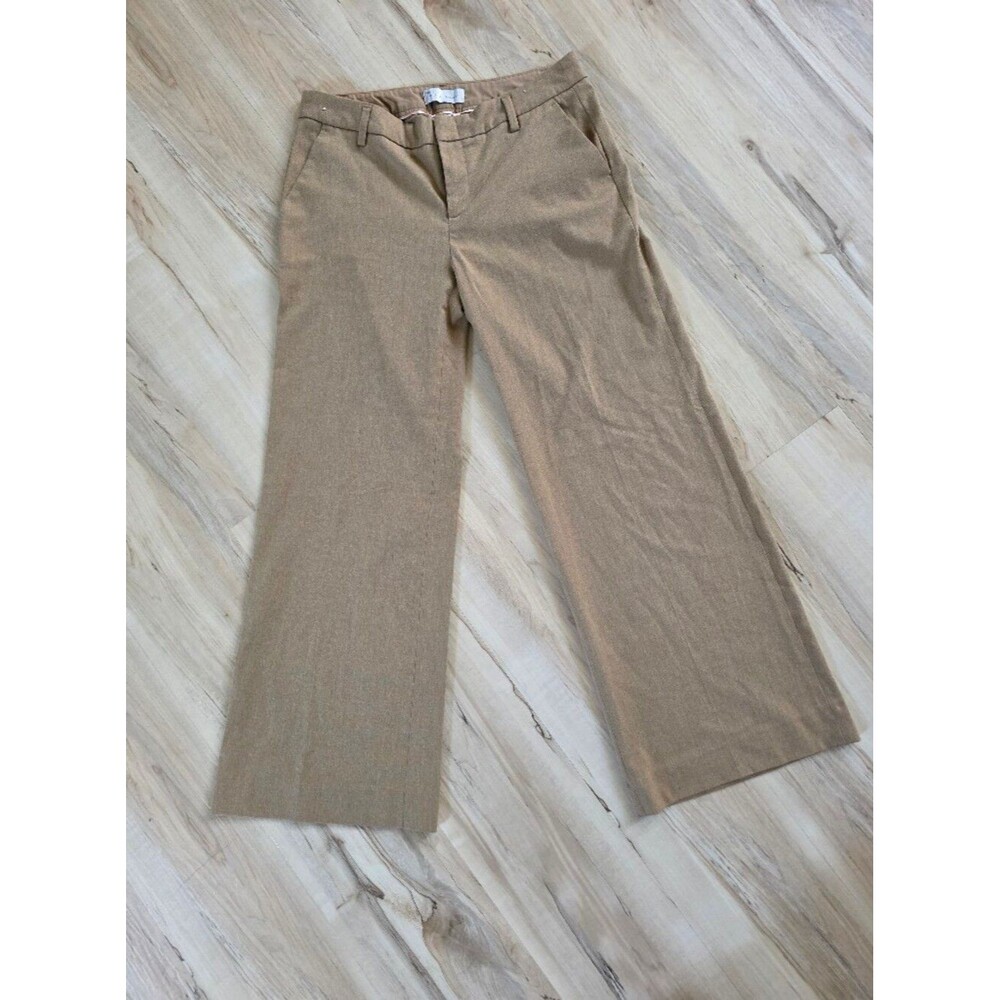 Gap Tan Wide Leg Trouser 4A Stretch RN 54023 Polyester Blend Preppy Pants